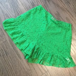 Zara Green Lace Shorts